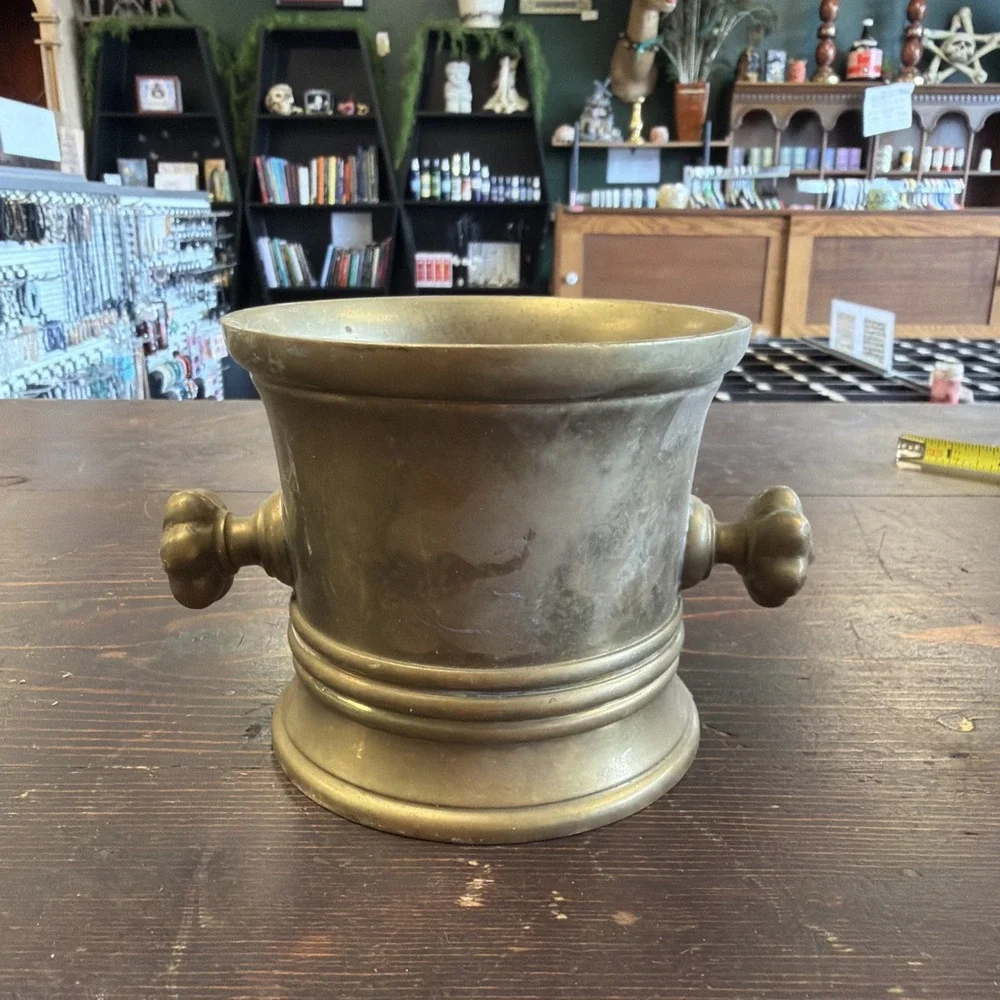 Antique Solid Brass Apothecary Mortar - 3.75
